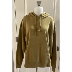 Aritzia TNA Airy AF Fleece Pullover Hoodie Sweatshirt Gold Brown -Size 2
